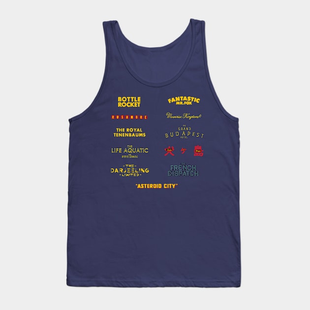 Wes Anderson Films Tank Top by AquaMockingbird